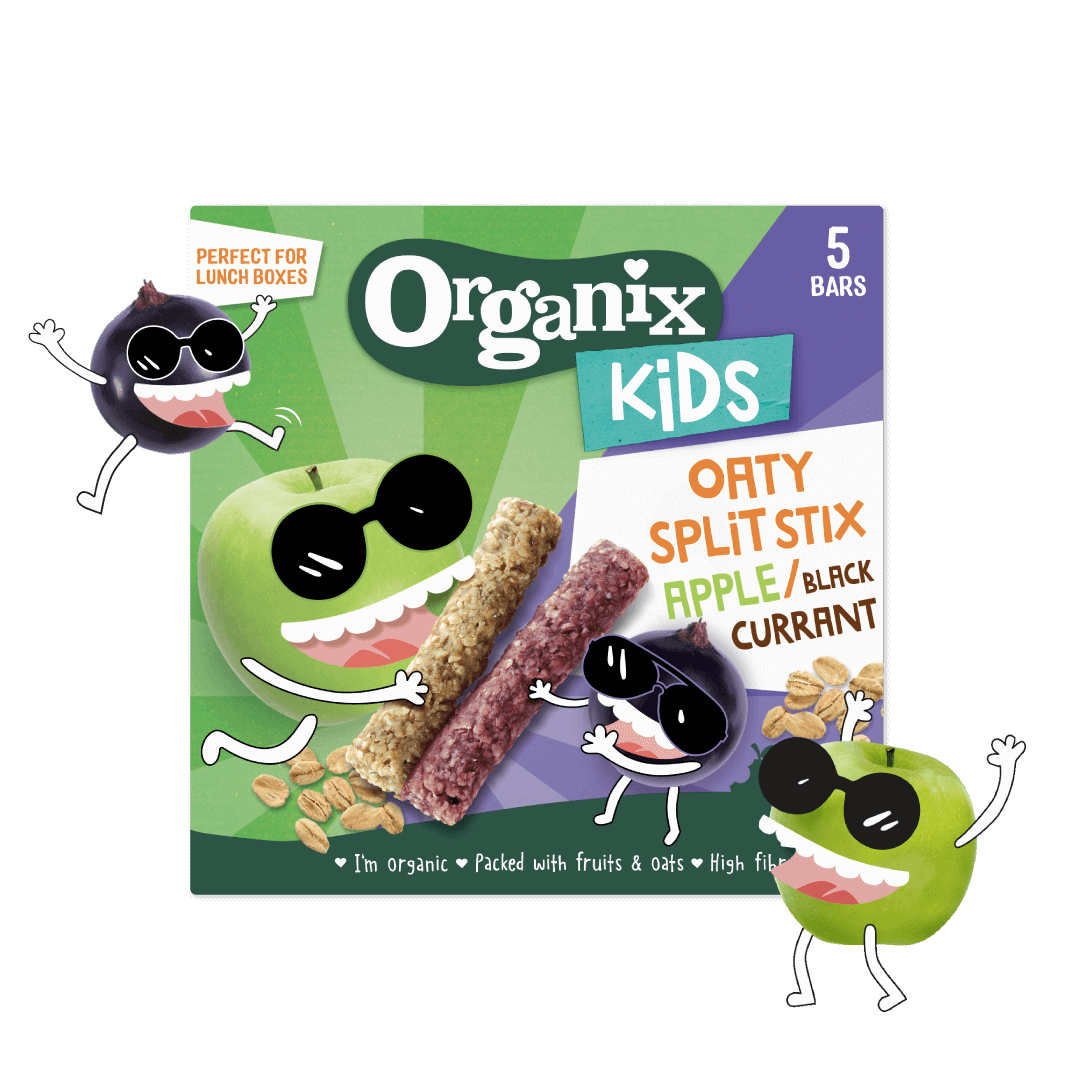 Organix Kids Apple Black Currant Oaty Split Stix Bars 