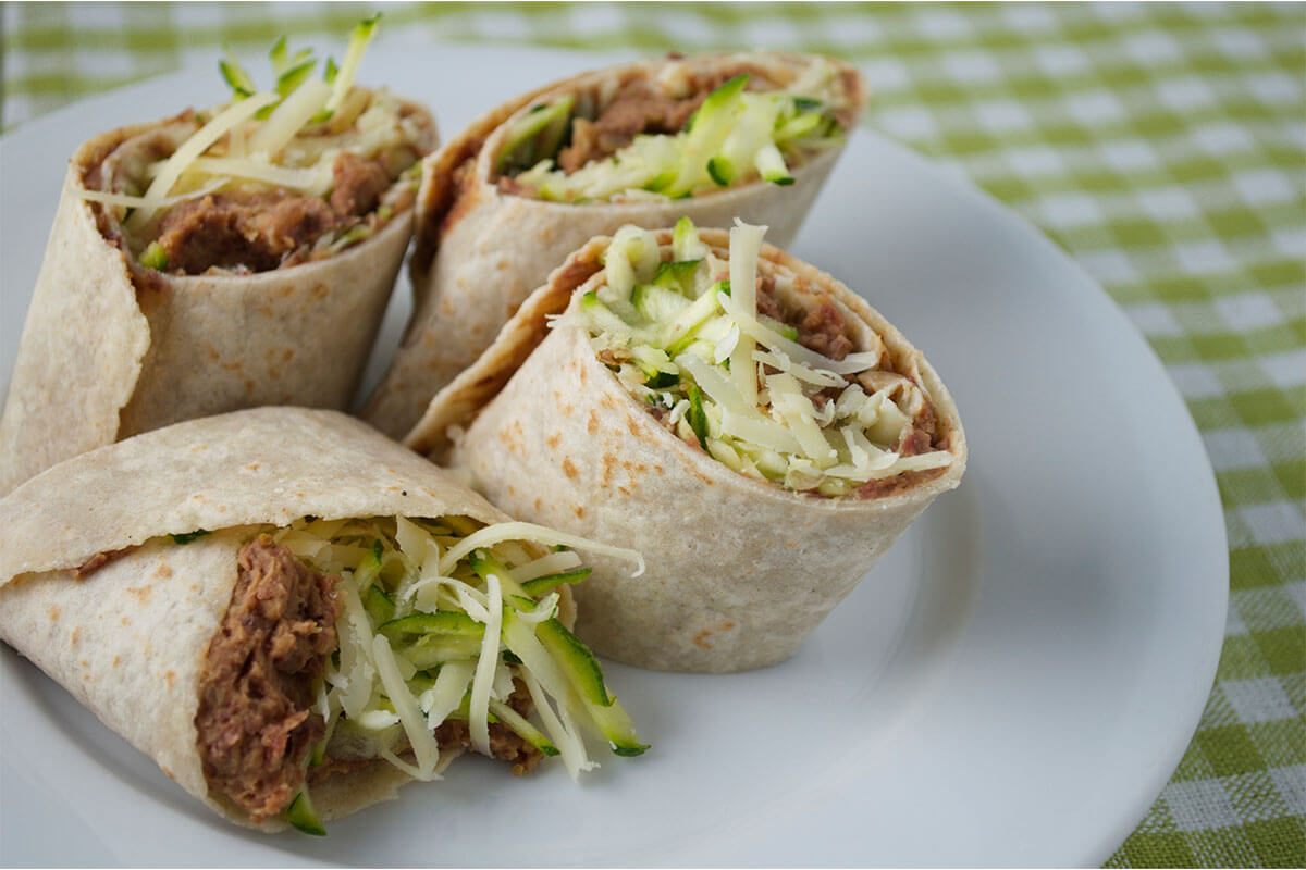 A serving of Cheddar & Grated Courgette Wraps 