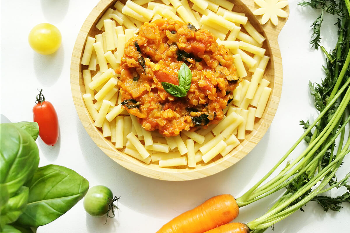 A serving of Baby Spaghetti Bolognese