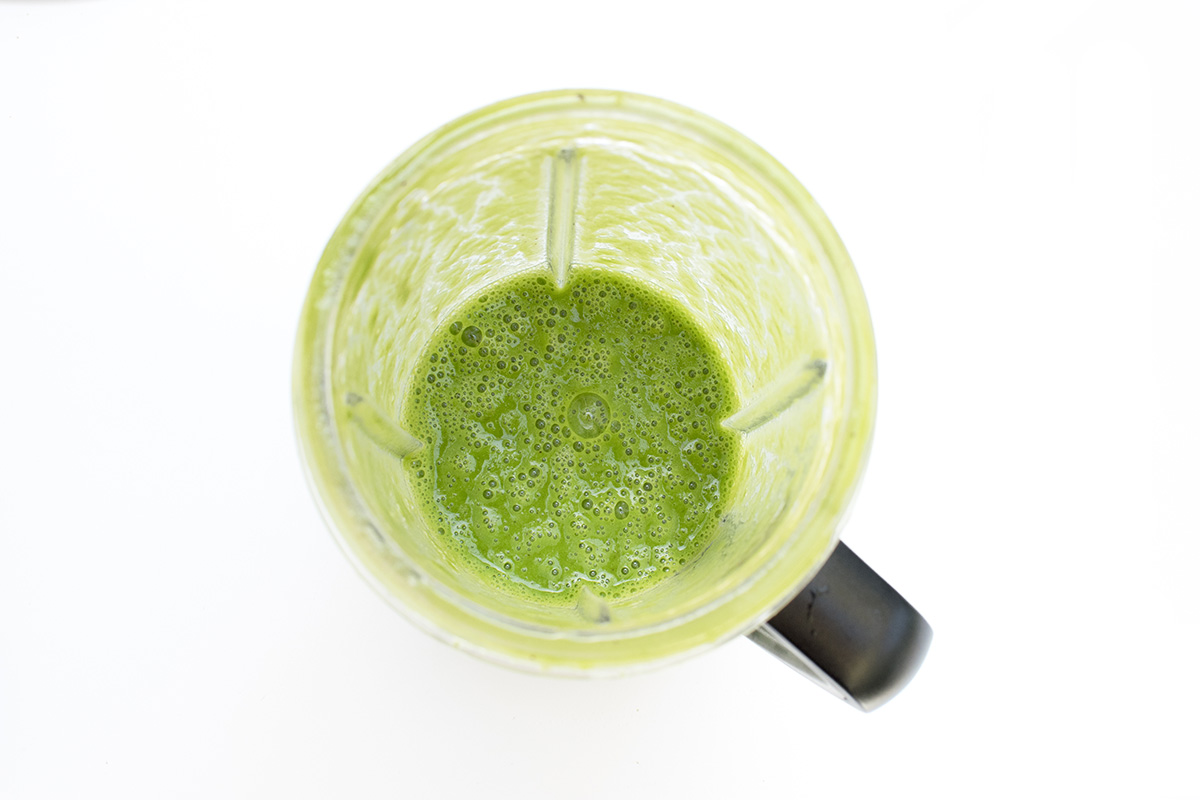 Green smoothie in a blender