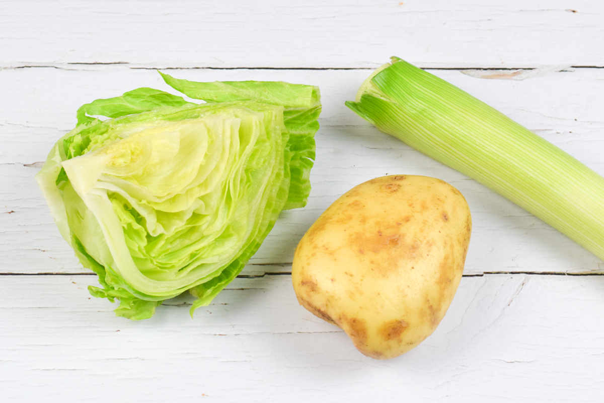 Lettuce Leek Potato Puree Step 1